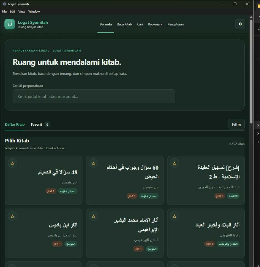 Aplikasi desktop Logat Syamilah